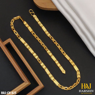 New Classical Gold Plated Link Nawabi Chain for Men (CH-023)