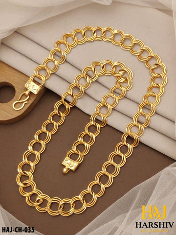New Classical Gold Finish 3 Kadi Chain for Men.(CH-035)