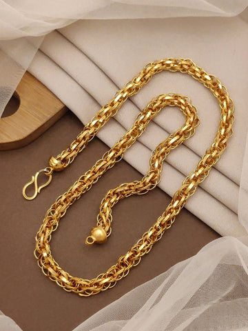 Delicate Design All Round Ring Thick Gold Plated Chain For Men (CH-037)