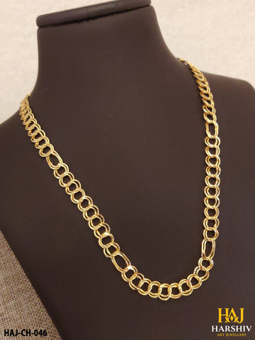 New Classical Gold Finish 2 Kadi Chain For Man.(CH-046)