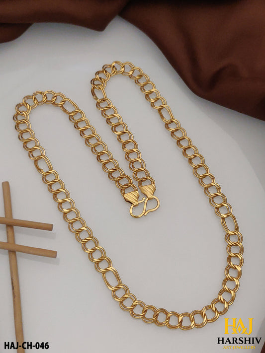 New Classical Gold Finish 2 Kadi Chain For Man.(CH-046)