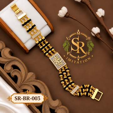 New Gold Plated Mahadev Extra ordinary Design 3 Line Rudraksha Bracelet for Men.(RB-003)