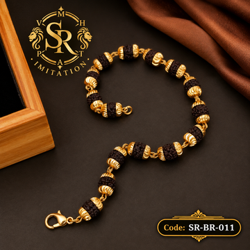 New Classical Gold Plated 6 mm Rudraksh Bracelet For Men.(RB-011)