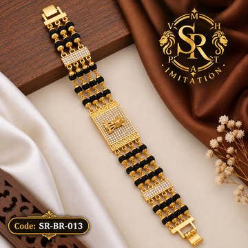 New Gold Plated MUDRA Extra ordinary Design 4 Line Rudraksha Bracelet for Men.(RB-013)