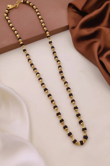 New 5 mm Gold Plated Rudraksha mala for Men.(ML-010)