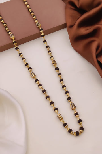 New Gold Plated 5 mm Rudraksha mala With Shivling Shape balt for Men.(ML-009)