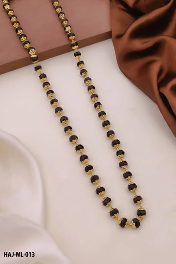 New Gold Plated 7 mm Cristal Stone With Flower Design mala for Men.(ML-013)