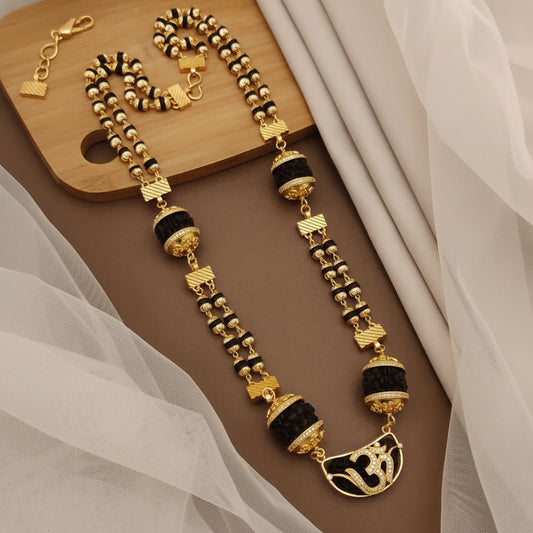 New Rudraksha Mala with Ek Mukhi Rudrakha OM Diamond Pendant for Men.(ML-001)
